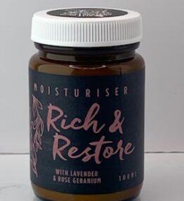 Rich and Restore Moisturiser with Lavender and Rose Geranium Essential Oils 100ml