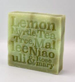 100g Bar Natural Soap with Lemon Myrtle, Tea Tree, Mallee, Niaouli and Rosemary Essential Oils